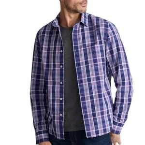 UNTUCKit Navy & White Plaid Button Down Shirt Size XXXL 100% Cotton Long Sleeve